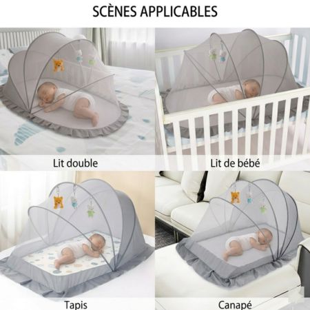 lit bébé moustiquaire protection sommeil gris anti moustique et insecte