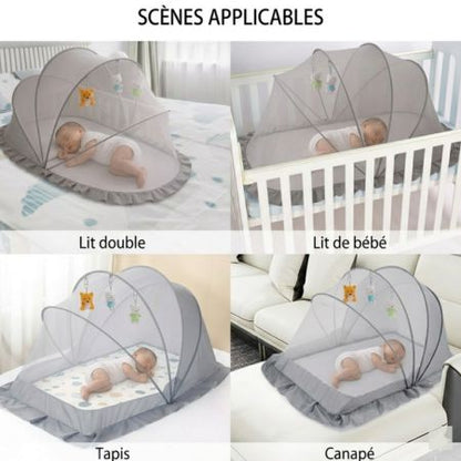 lit bébé moustiquaire protection sommeil gris anti moustique et insecte