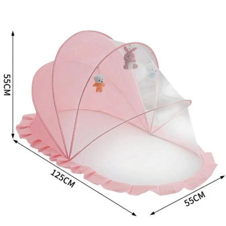 lit bébé moustiquaire protection sommeil rose mesure