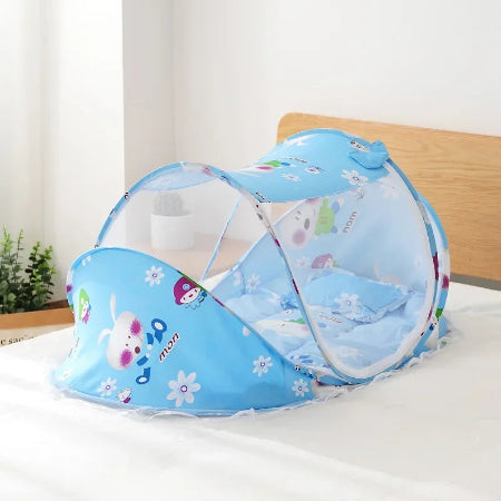 lit moustiquaire bébé lapin bleu