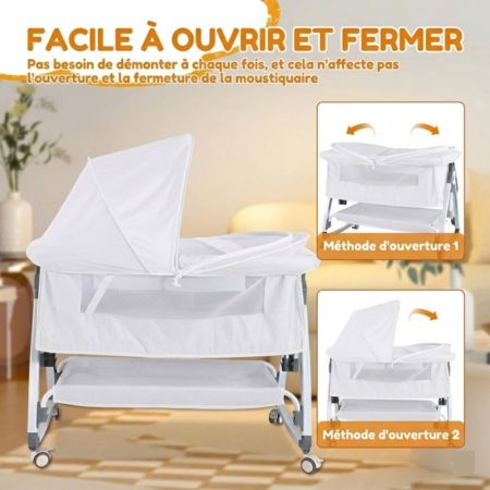 moustiquaires lit bébé barrière douce blanche double ouverture