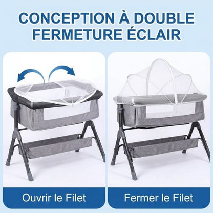 moustiquaires lit bébé blanc respirant double fermeture
