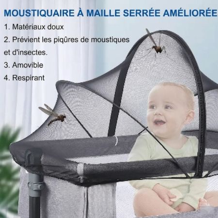 moustiquaires lit bébé noir respirant en maille