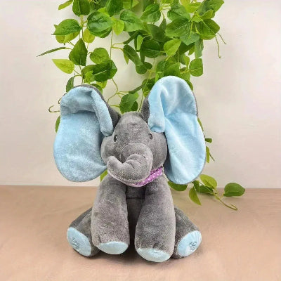peluche éléphant cache cache bleu