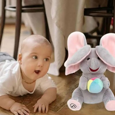 peluche éléphant cache cache éducative