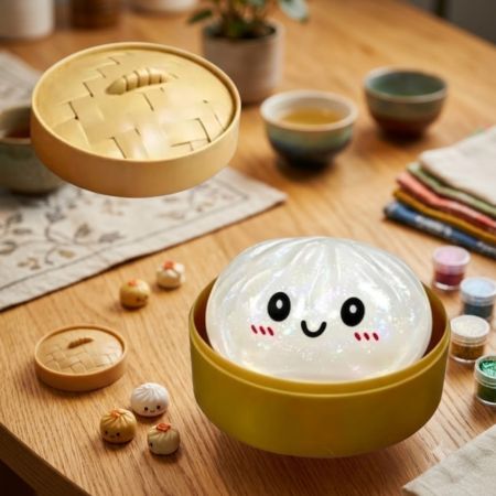 squishy dumpling jouets sensoriel blanc