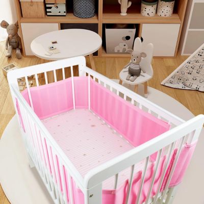 tour de lit respirant rose cocon sécurisant