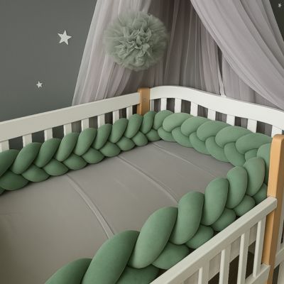 tour de lit tressé décoratif vert