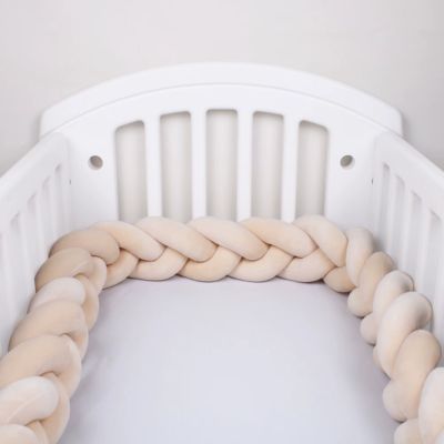 tresse de lit bebe beige protecteur