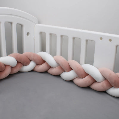 tresse de lit bebe blanc pêche