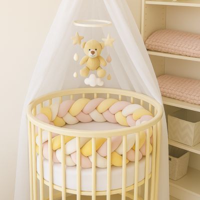 tresse de lit bebe ensoleillé doux