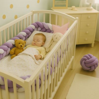 tresse de lit bebe lavande bouclier protecteur