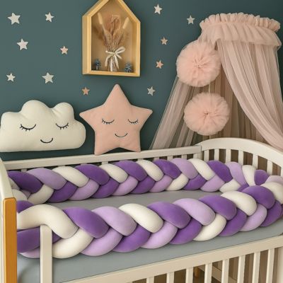tresse de lit bebe lavande protecteur