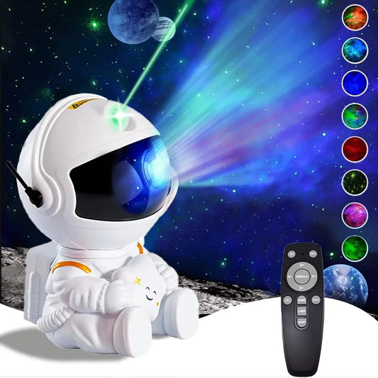 veilleuse projection astronaute blanc Project sur le plafond un spectacle céleste apaisant avec une télécommande et plusieurs diffèrent couleur